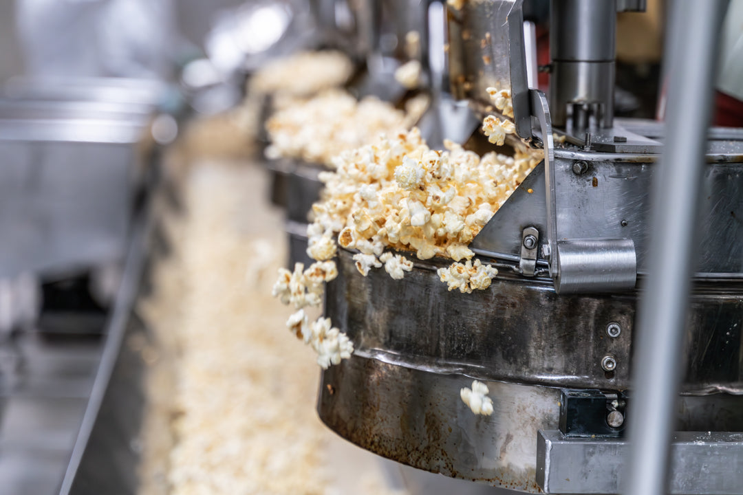 Closeup Foto Popcorn röstung